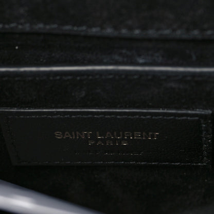 Saint Laurent Calfskin Medium Monogram Sunset Shoulder Bag With Braided Strap Black 5 of 11