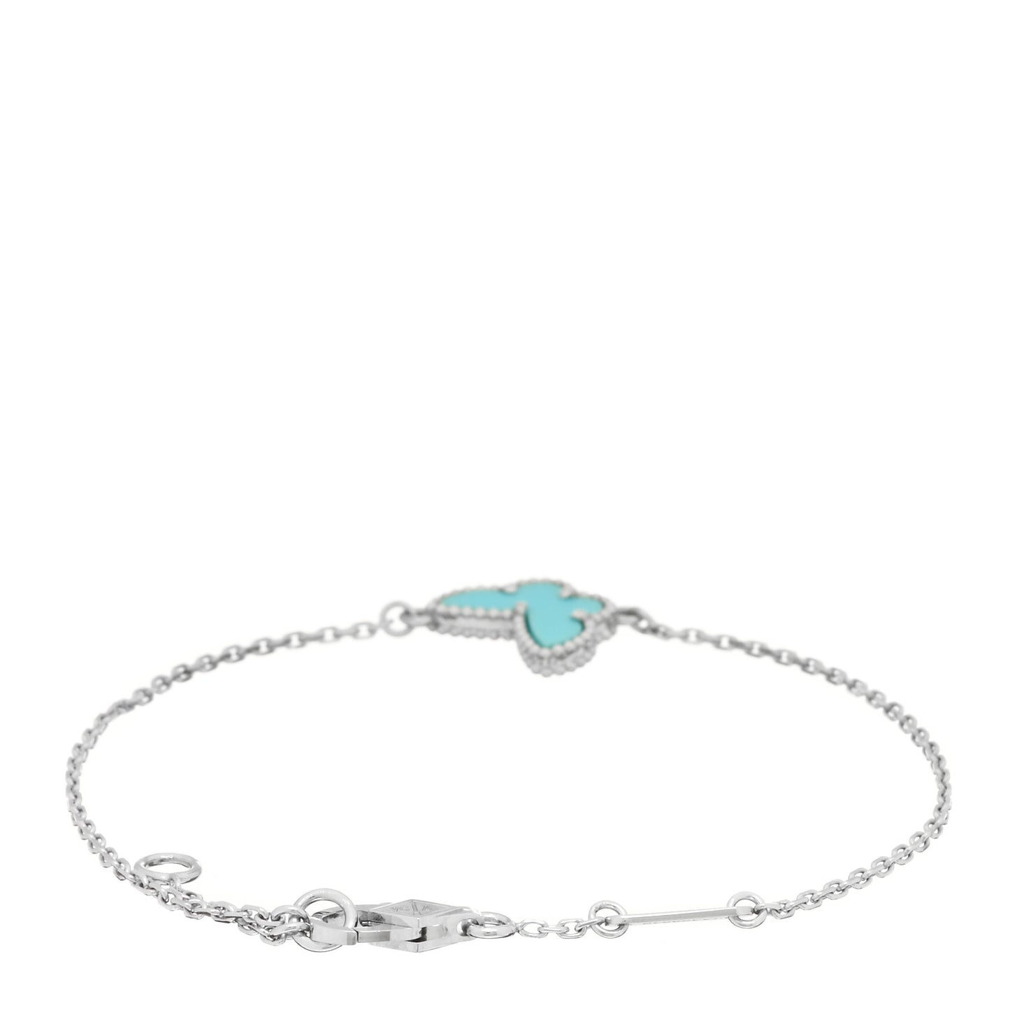 18K White Gold Turquoise Sweet Alhambra Butterfly Bracelet