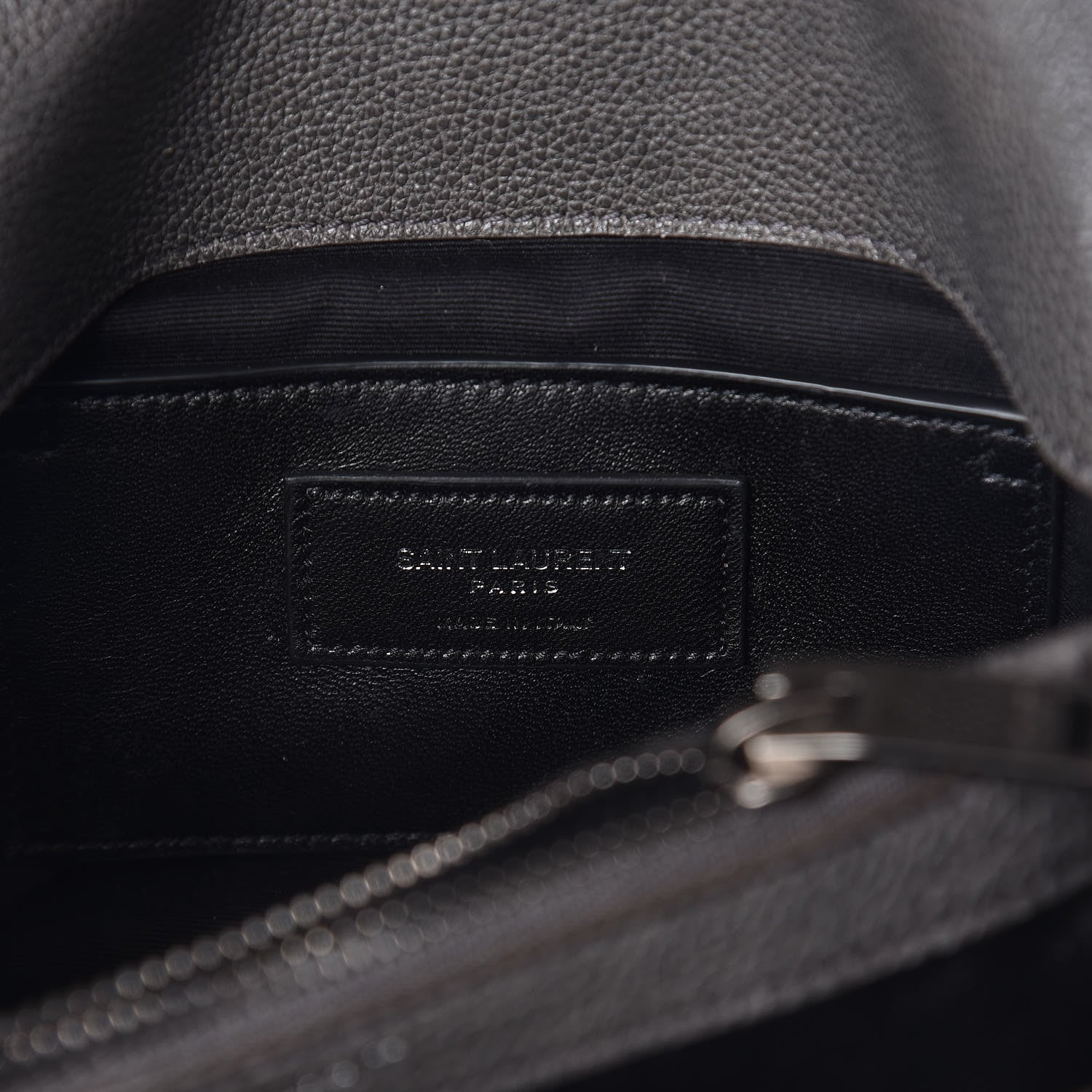Saint Laurent Sheepskin Matelasse Chevron Monogram Medium College Bag Light Coal 6 of 9