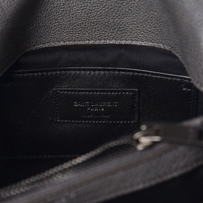 Saint Laurent Sheepskin Matelasse Chevron Monogram Medium College Bag Light Coal 6 of 9