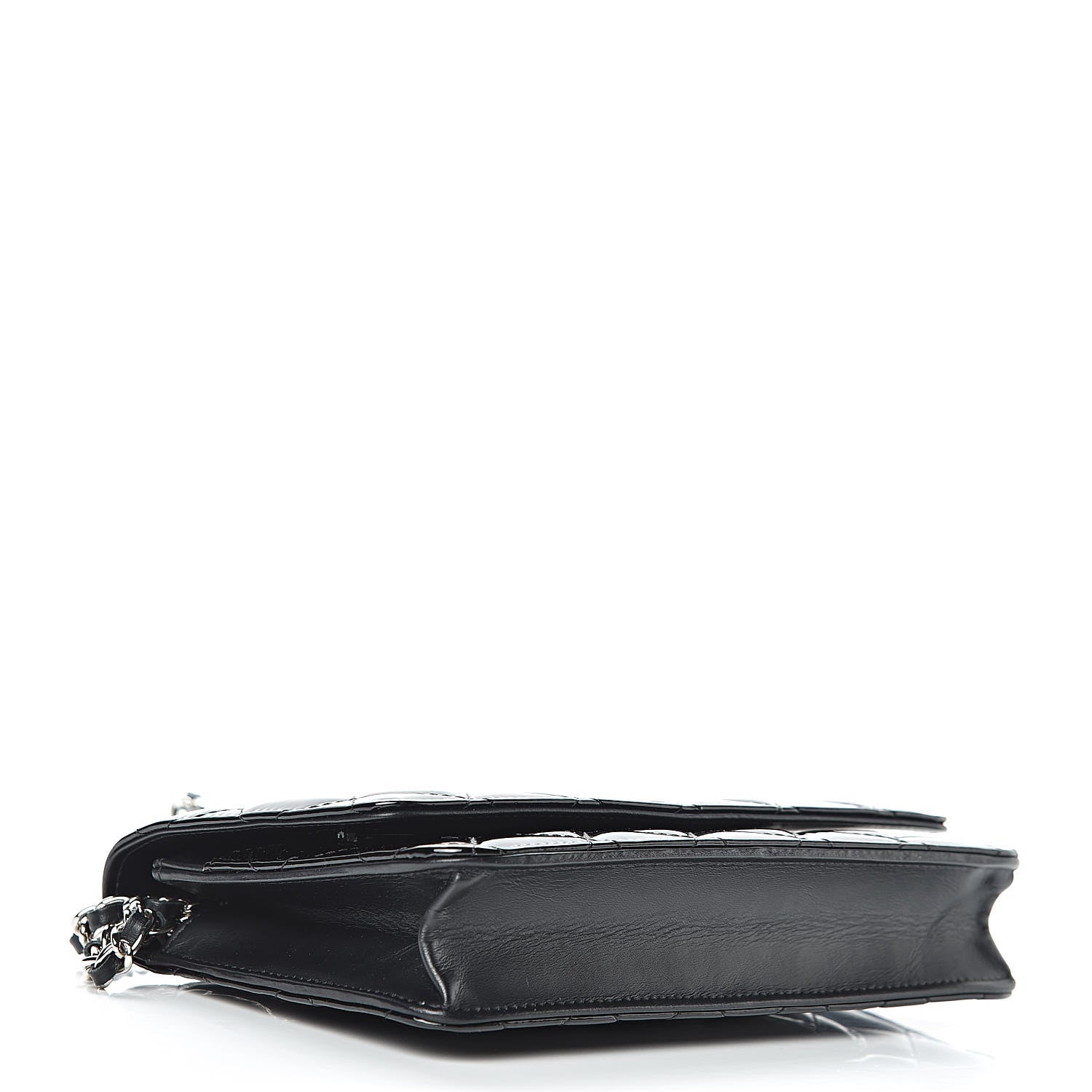 Chanel Patent Quilted Wallet On Chain WOC Black 4 of 13