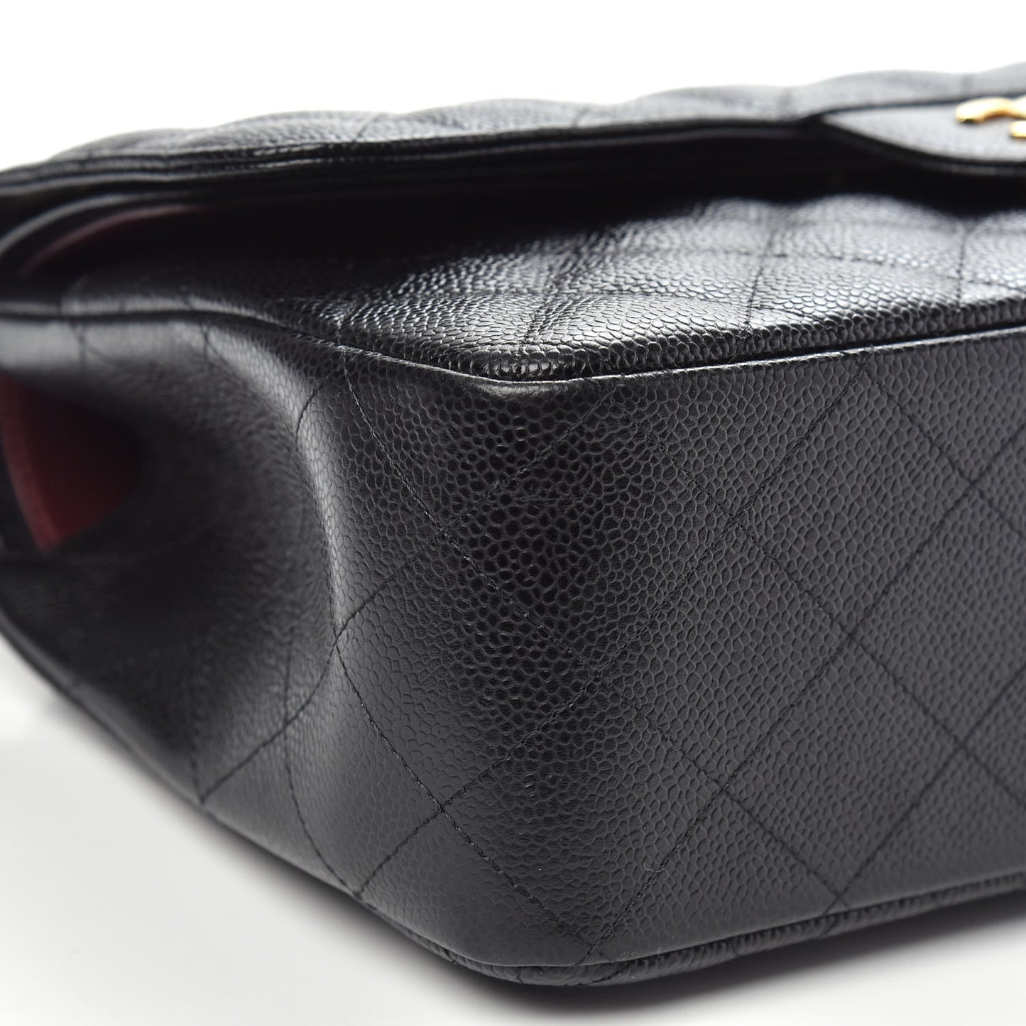 Caviar Quilted Jumbo Double Flap Black