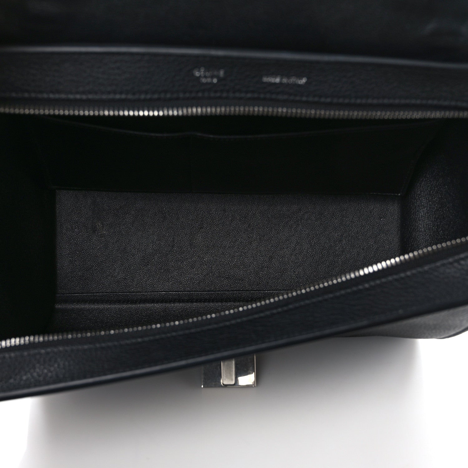Celine Drummed Calfskin Suede Small Trapeze Black 5 of 15