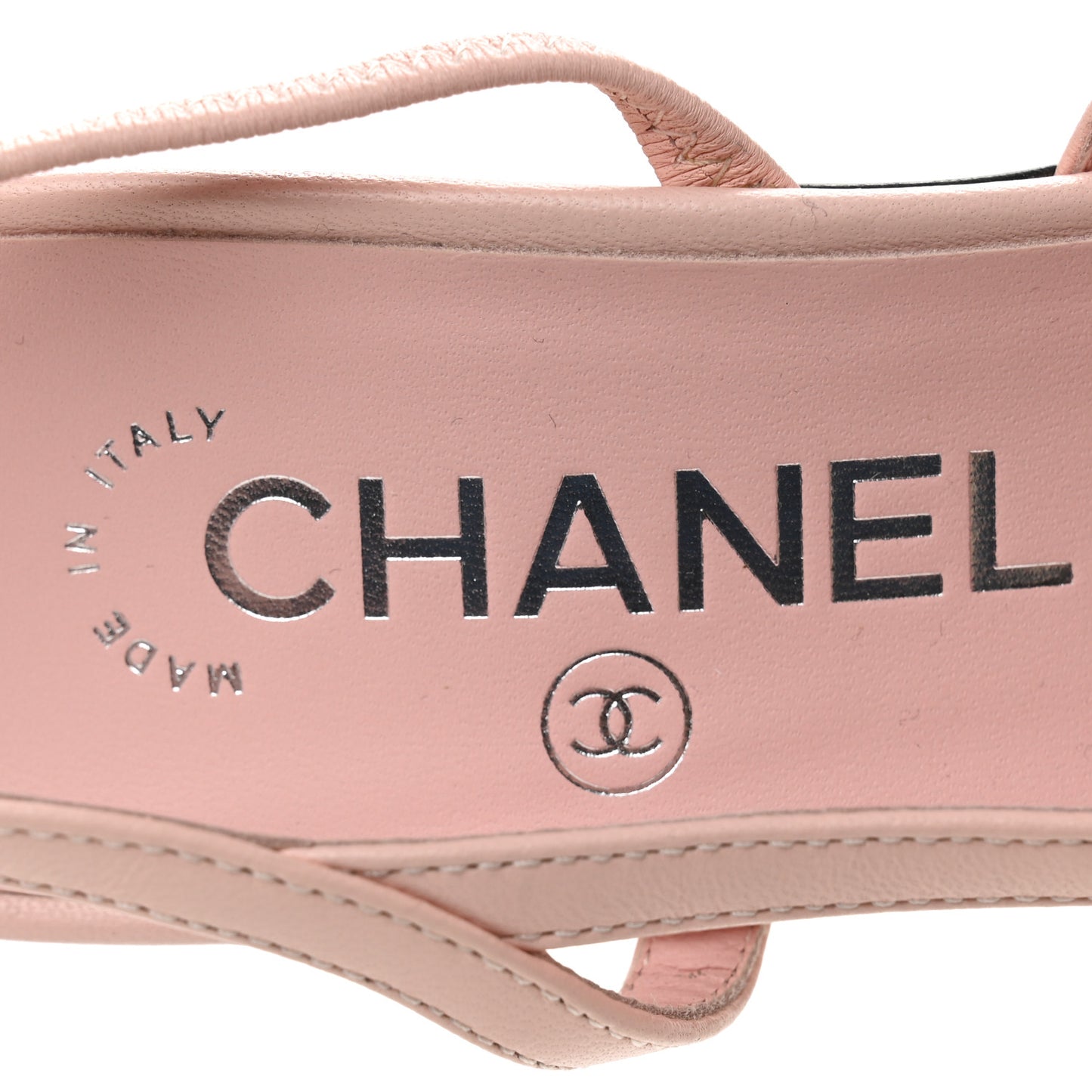 Lambskin Cap Toe CC Slingback Pumps 36 Light Pink Black