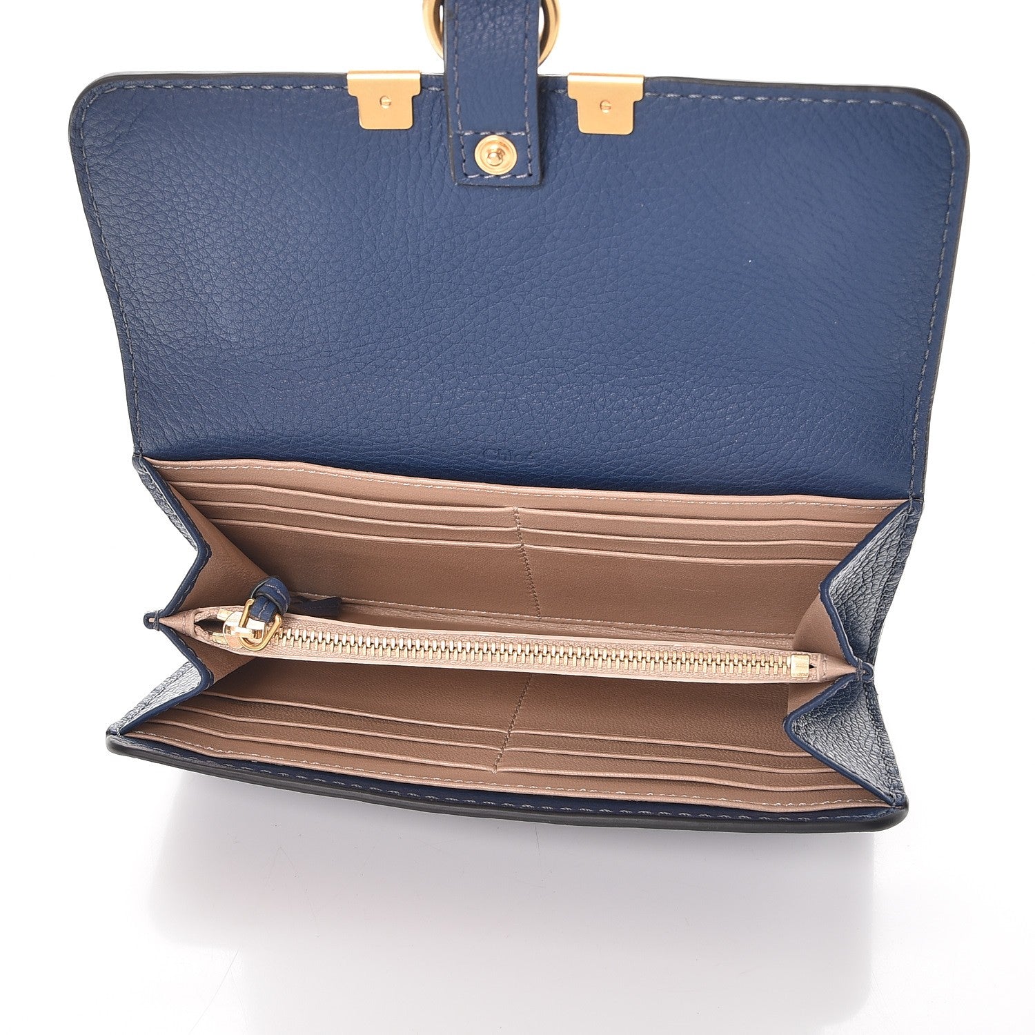 Chloe Calfskin Marcie Continental Flap Wallet Royal Navy 5 of 8