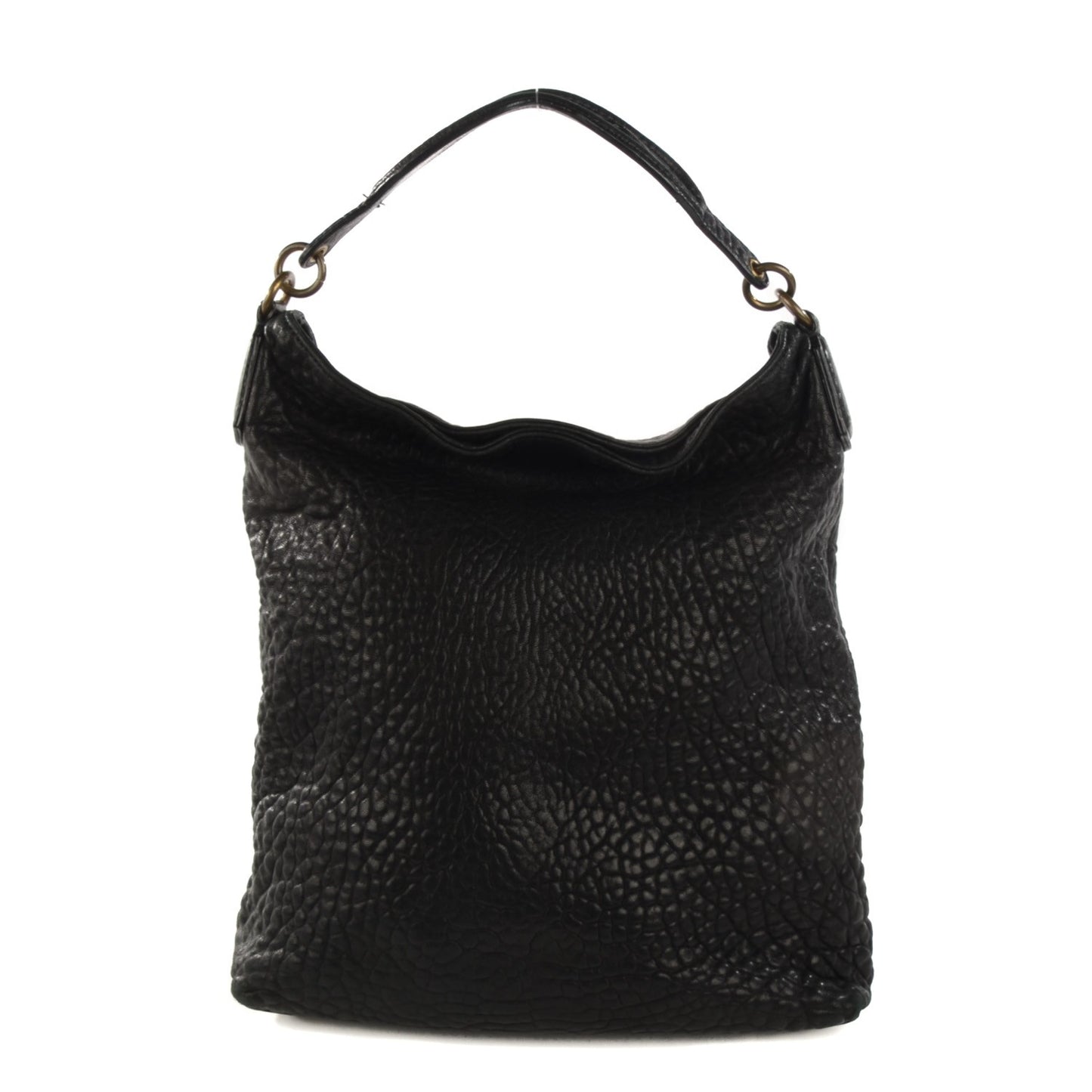 Pebbled Lambskin Darcy Hobo Black Pale Gold Hardware