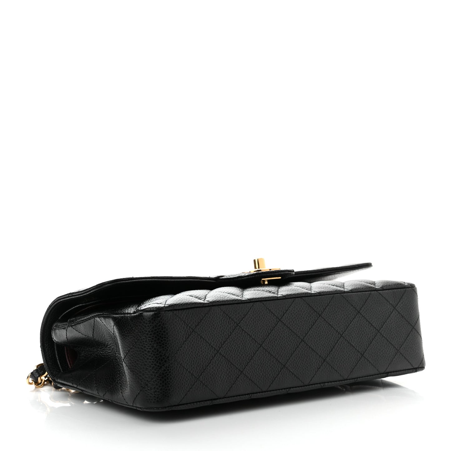 Caviar Quilted Medium Double Flap Black