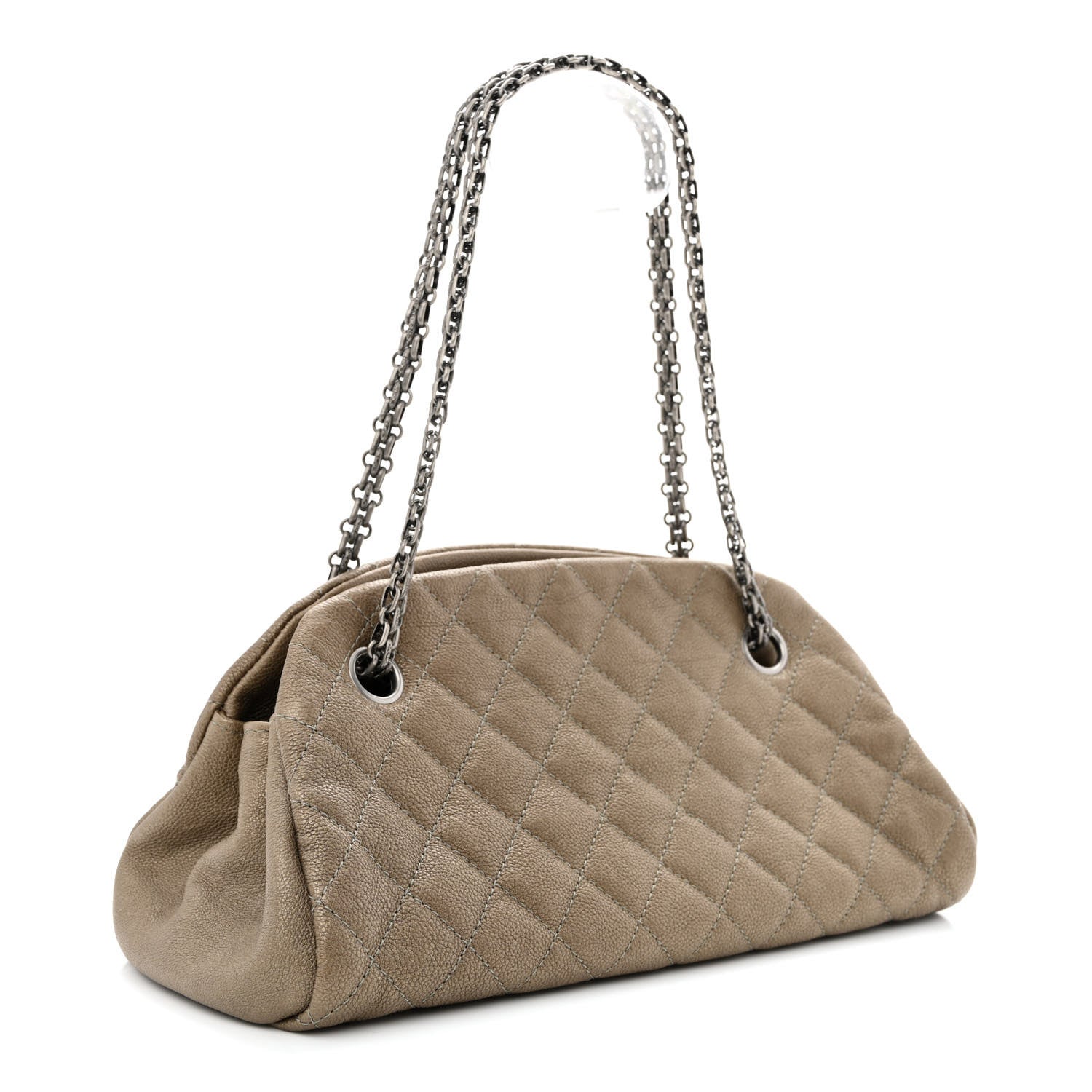 Chanel Metallic Caviar Quilted Small Just Mademoiselle Beige 3 of 10