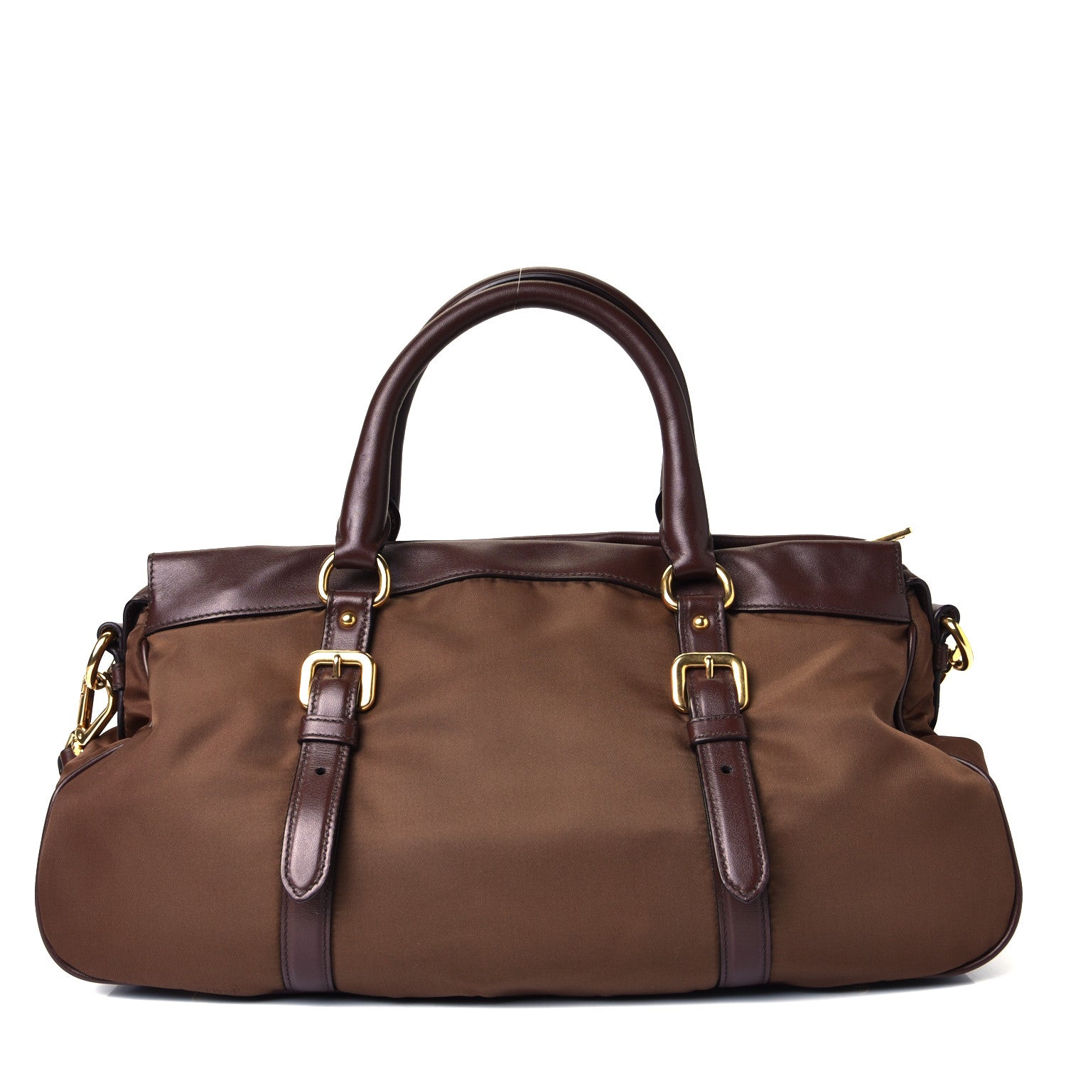 Prada Nylon Tessuto Soft Calf Tote Corinto 2 of 4