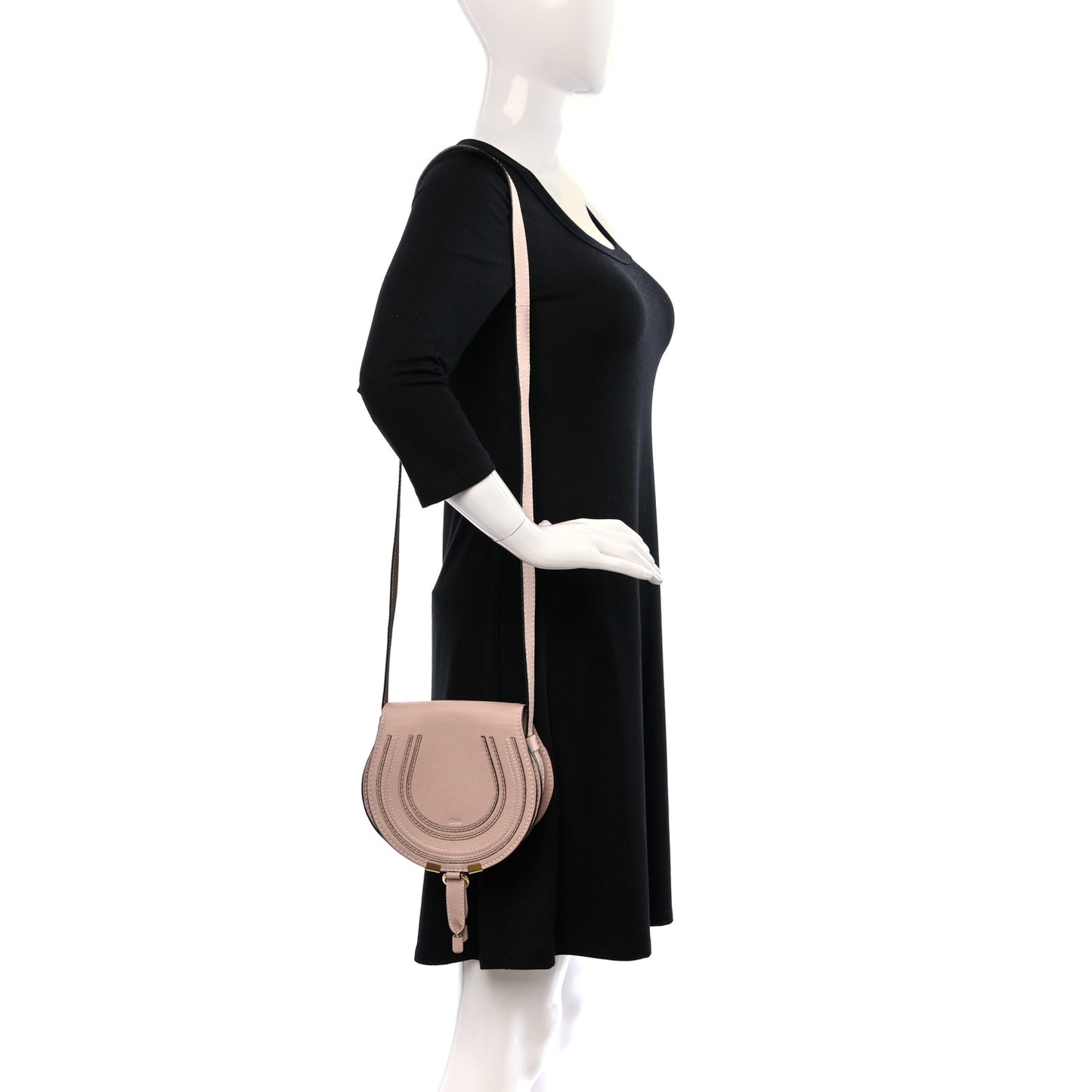 Grained Calfskin Small Marcie Saddle Bag Misty Lavender