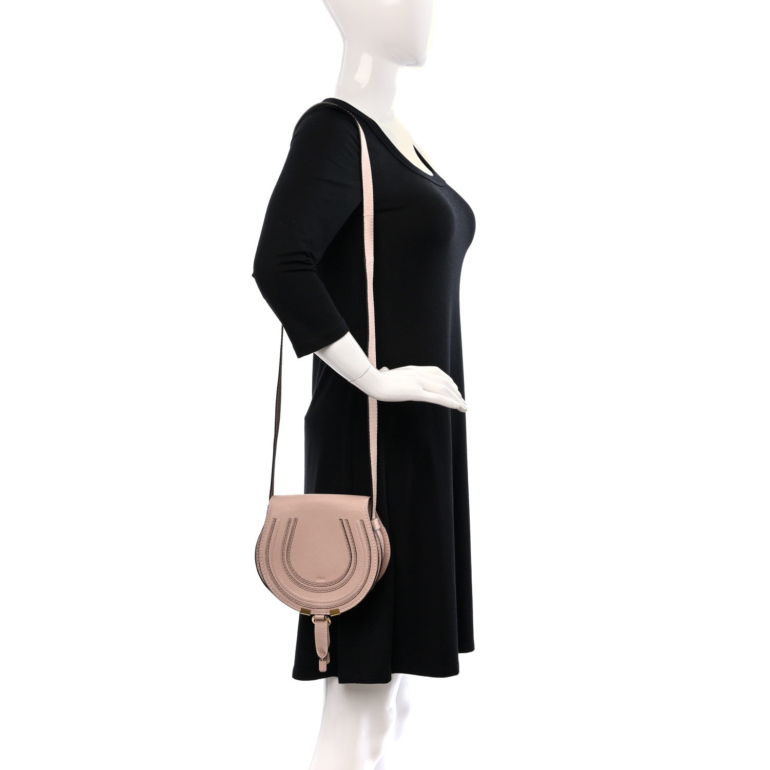 Chloe Grained Calfskin Small Marcie Saddle Bag Misty Lavender 2 of 9
