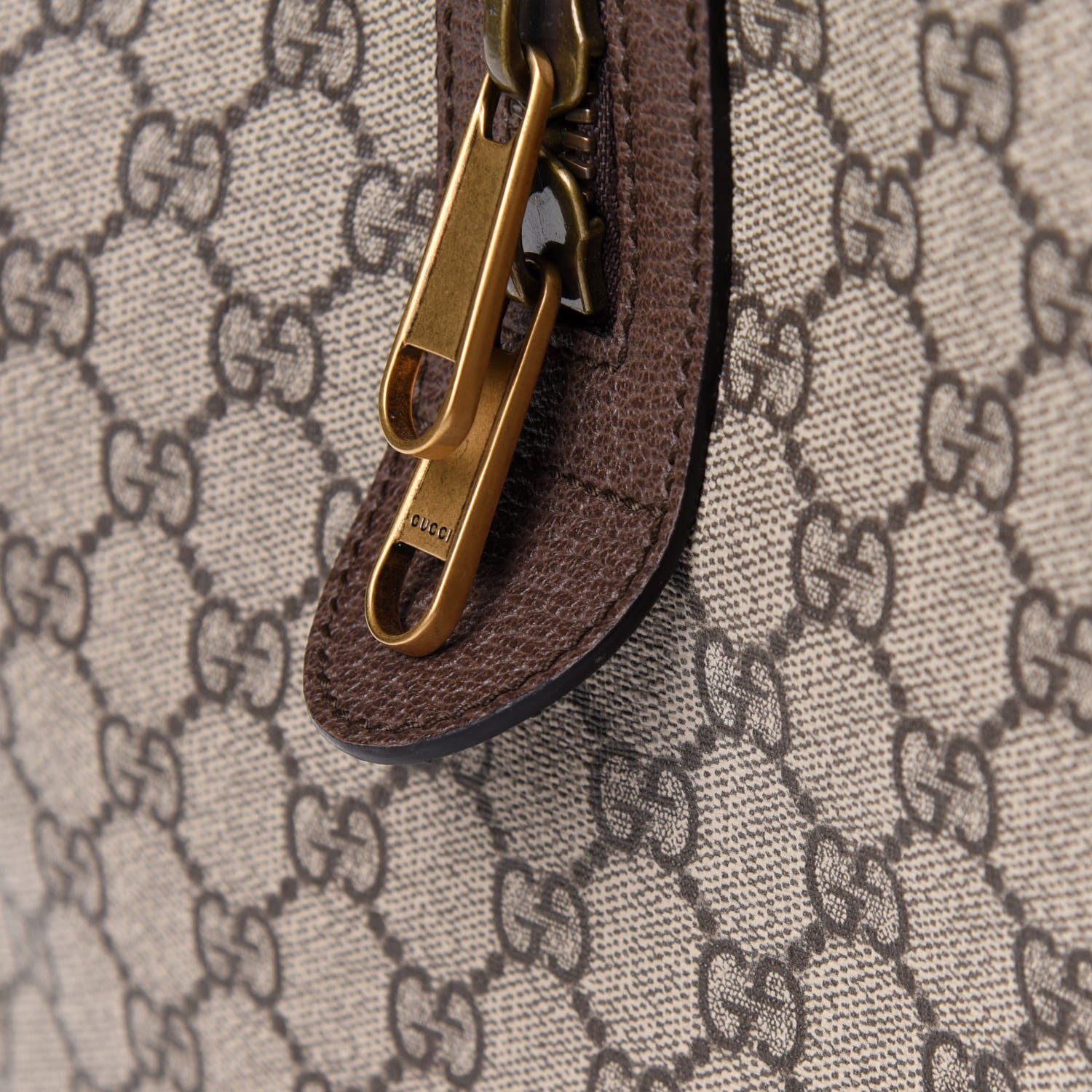 Gucci GG Supreme Monogram Textured Dollar Calfskin Web Medium Ophidia Carry-On Duffle Bag Beige Ebony New Acero 16 of 16