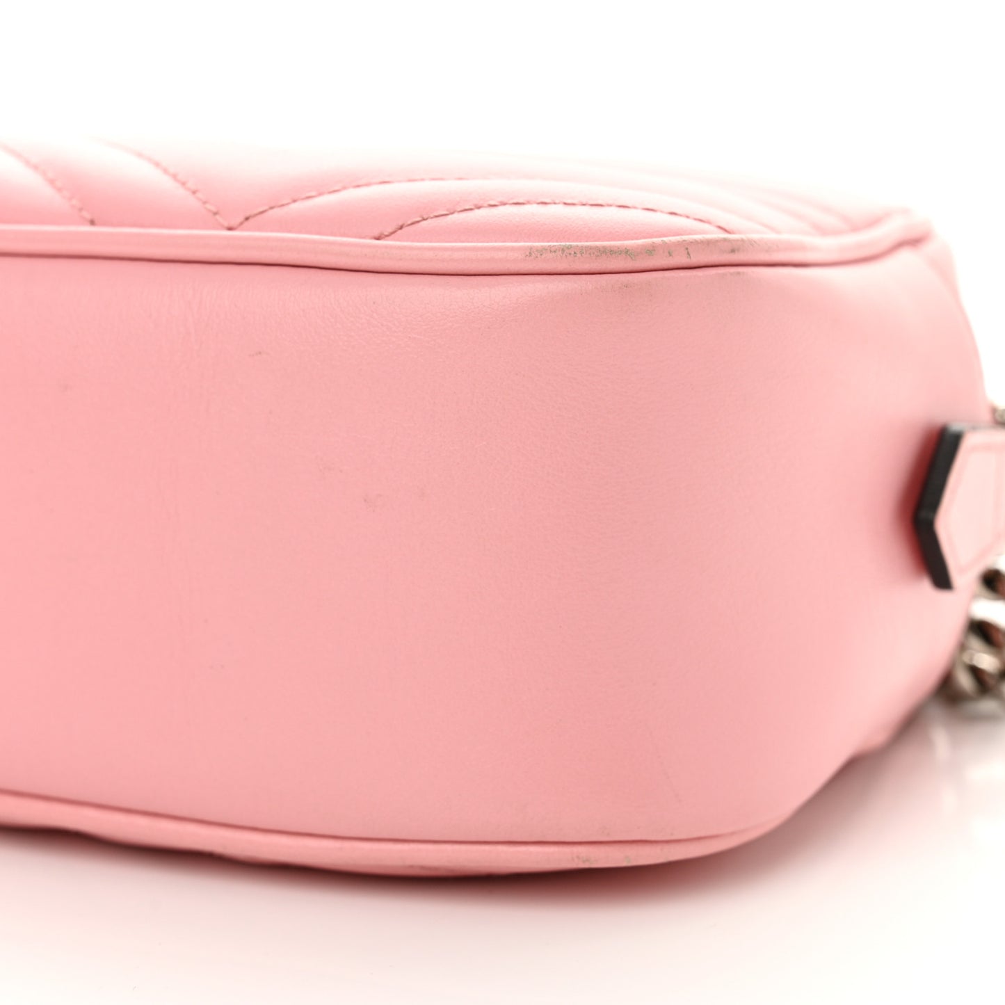 Calfskin Matelasse Small GG Marmont Chain Shoulder Bag Wild Rose