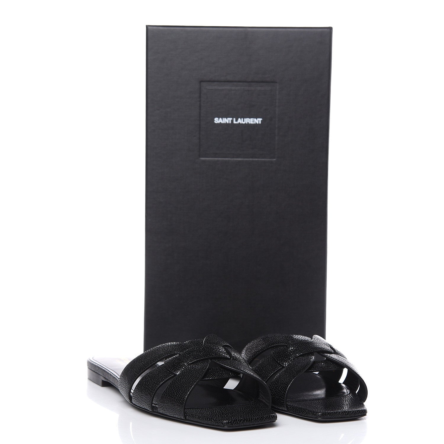 Saint Laurent Grain De Poudre Nu Pied 05 Slide Sandals 39 Black 9 of 9
