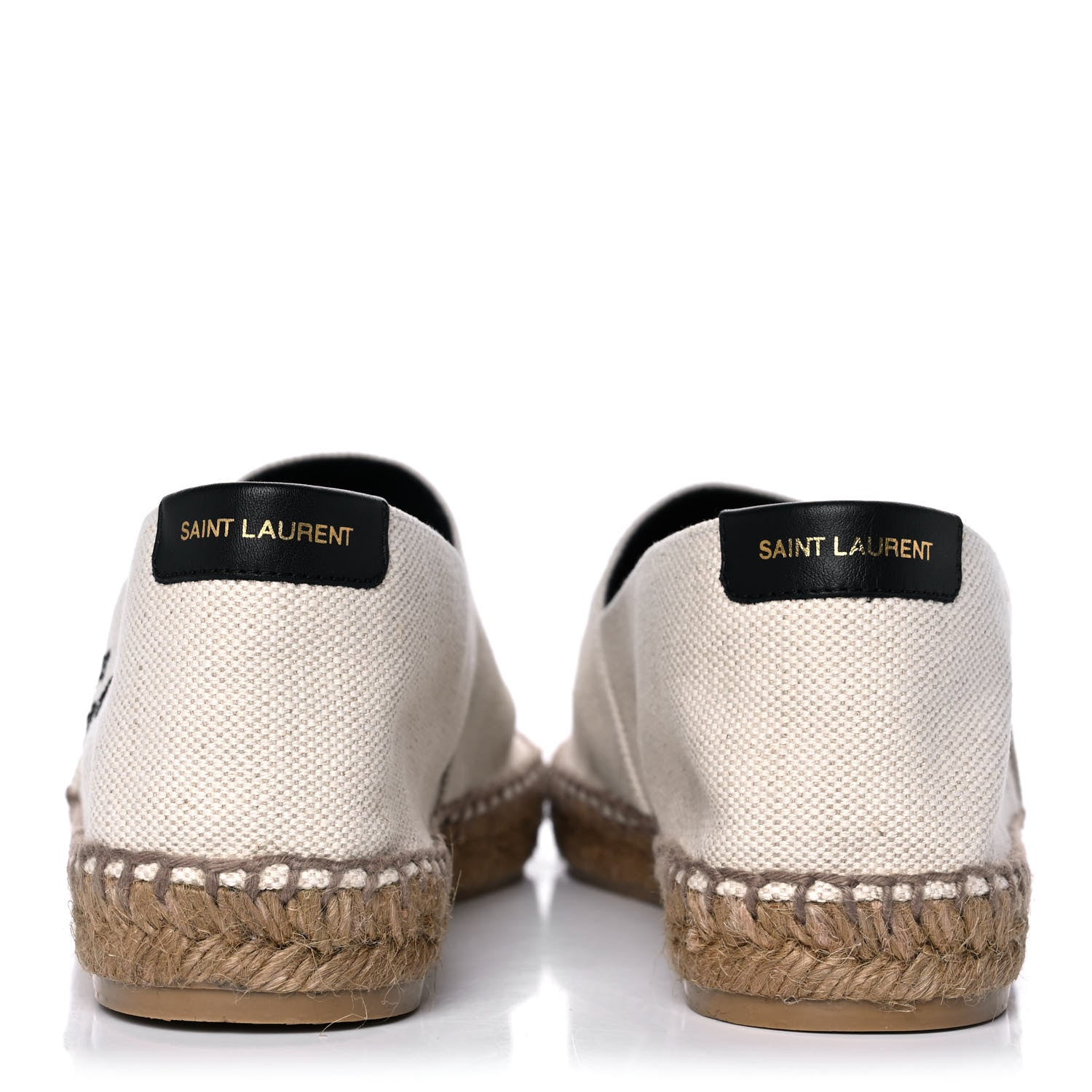 Saint Laurent Canvas Nappa Elba Light Logo Embroidered Espadrilles 38 Panna 5 of 12