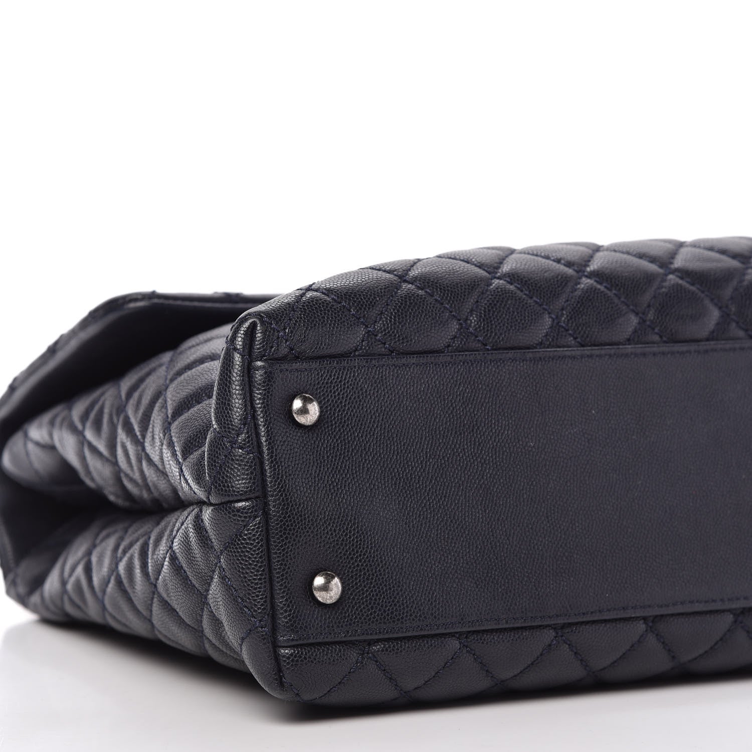 Chanel Caviar Lizard Quilted Large Coco Handle Flap Blue 6 of 12