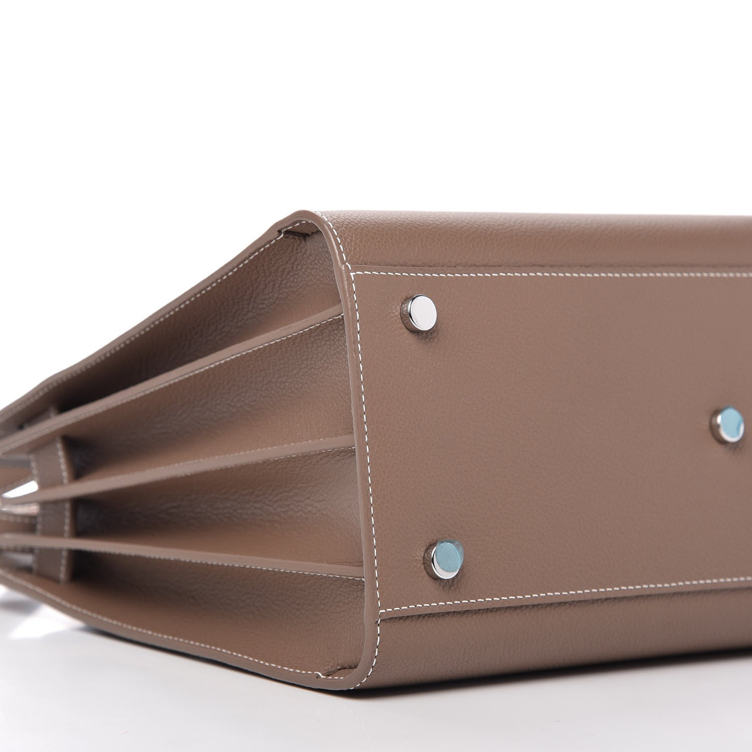 Saint Laurent Grained Calfskin Topstitch Small Classic Sac De Jour Taupe 6 of 10