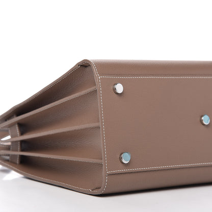 Saint Laurent Grained Calfskin Topstitch Small Classic Sac De Jour Taupe 6 of 10