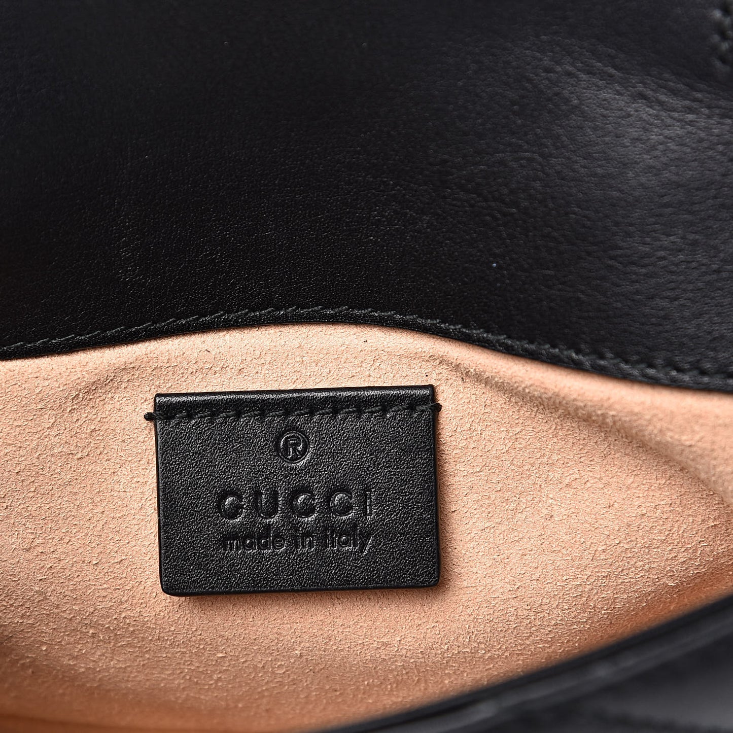 Calfskin Matelasse Super Mini GG Marmont Shoulder Bag Black