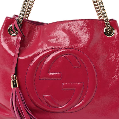 Gucci Vernice Naplack Medium Soho Chain Shoulder Bag Bright Bouganville 8 of 10