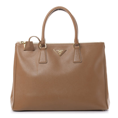 Prada Saffiano Large Galleria Double Zip Tote Caramel 1 of 23