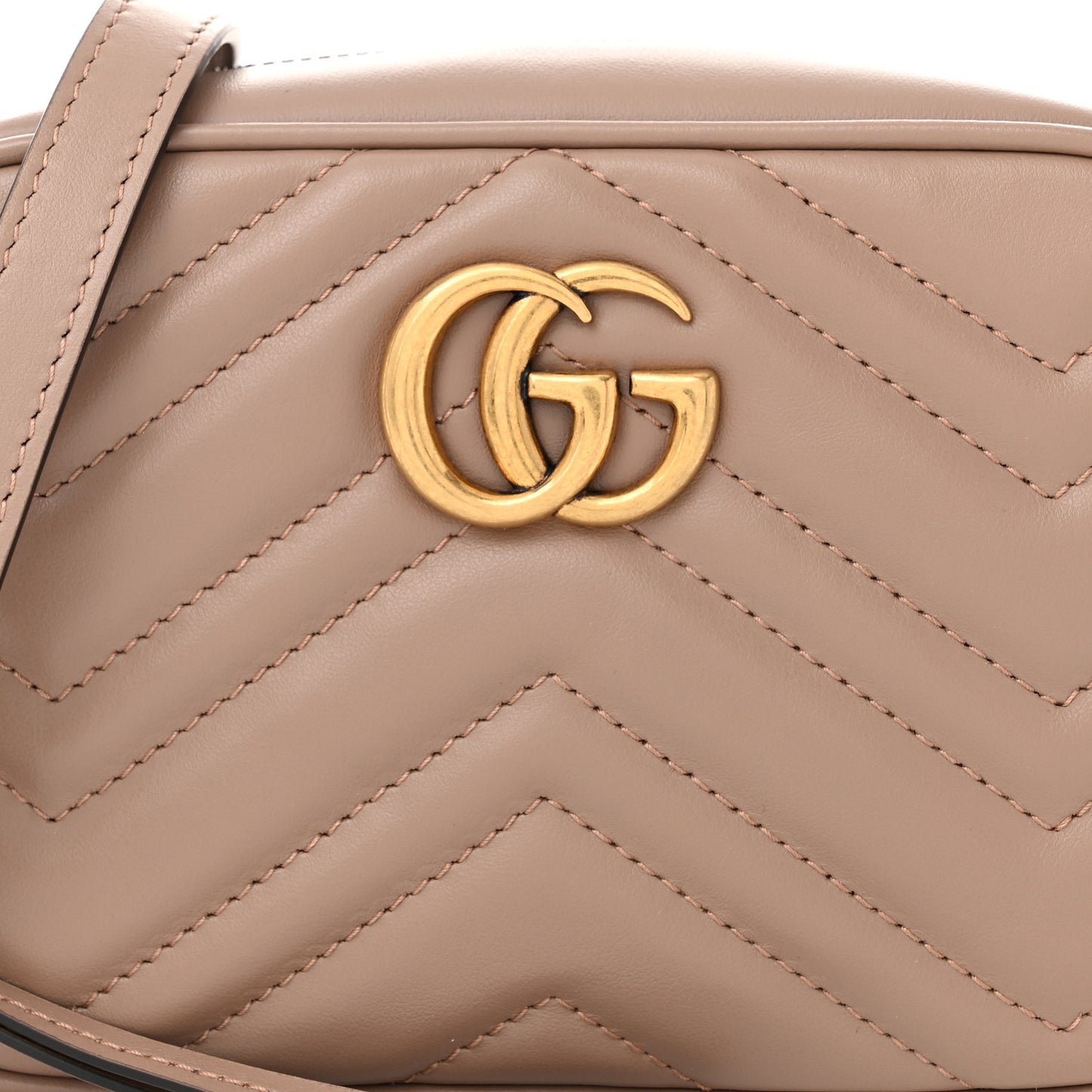 Calfskin Matelasse Mini GG Marmont Chain Shoulder Bag Porcelain Rose