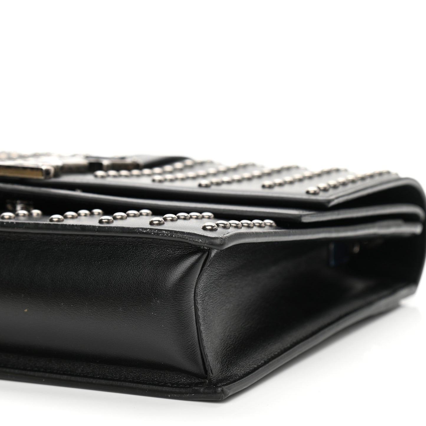 Calfskin Studded Monogram Medium Sulpice Shoulder Bag Black
