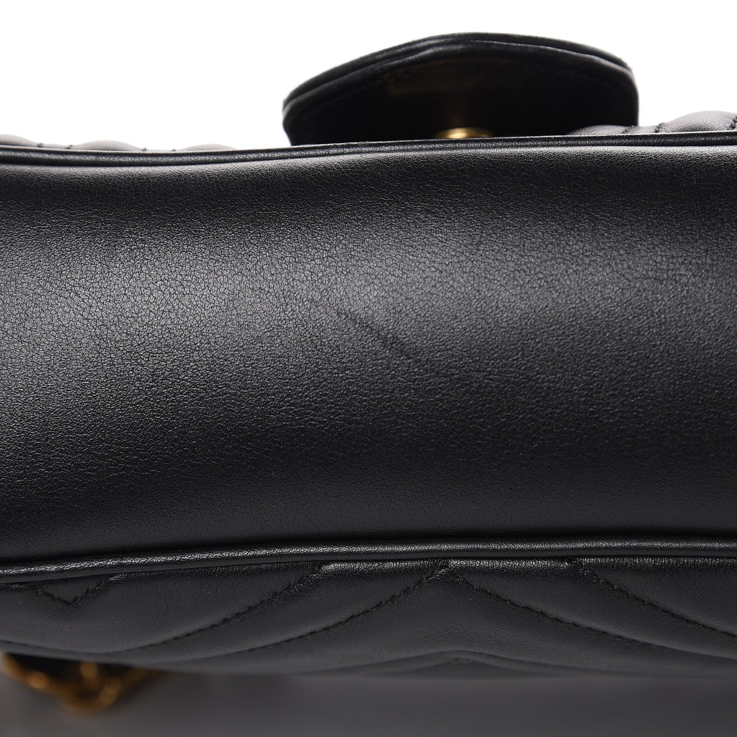 Gucci Calfskin Matelasse Medium GG Marmont Shoulder Bag Black 12 of 17