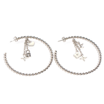 Louis Vuitton Sweet Monogram Creole Hoop Earrings White 1 of 5