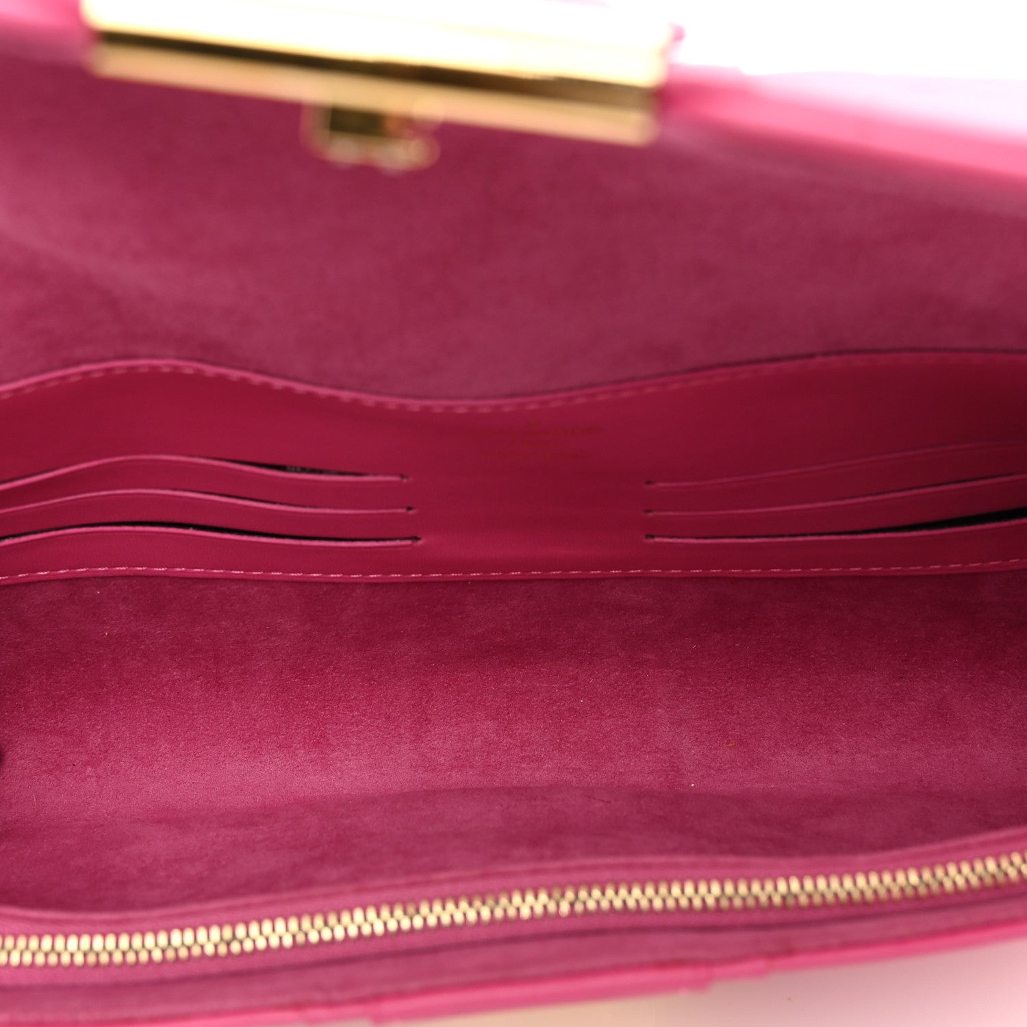 Louis Vuitton Calfskin Embossed Courtney Pochette Clutch Fuchsia 5 of 7