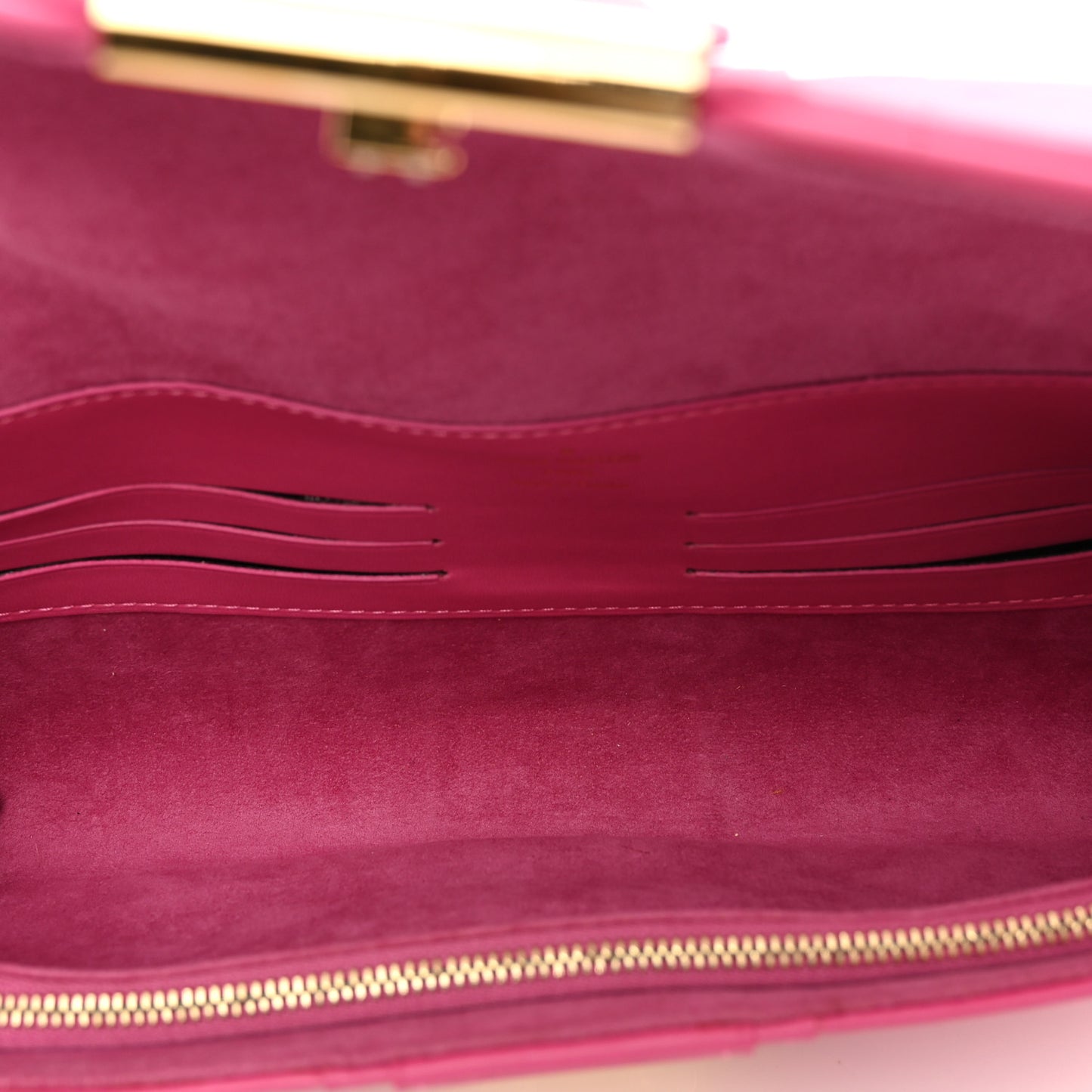 Calfskin Embossed Courtney Pochette Clutch Fuchsia