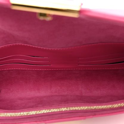 Louis Vuitton Calfskin Embossed Courtney Pochette Clutch Fuchsia 5 of 7