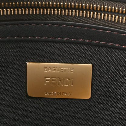 Fendi Fabric Jacquard FF 1974 Floral Embroidered Baguette Tobacco Moro Multicolor 6 of 10