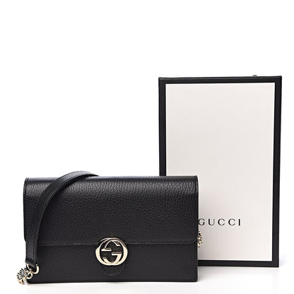 Gucci Dollar Calfskin Interlocking G Chain Wallet Black 11 of 11