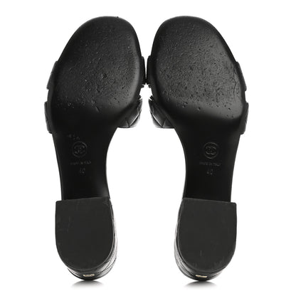 Chanel Lambskin Quilted Mules 40 Black 6 of 10