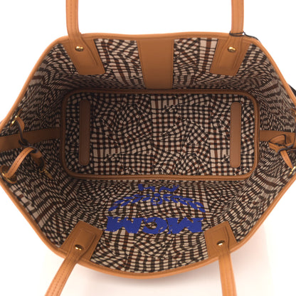 MCM Visetos Medium Liz Reversible Shopper Tote Cognac 5 of 10