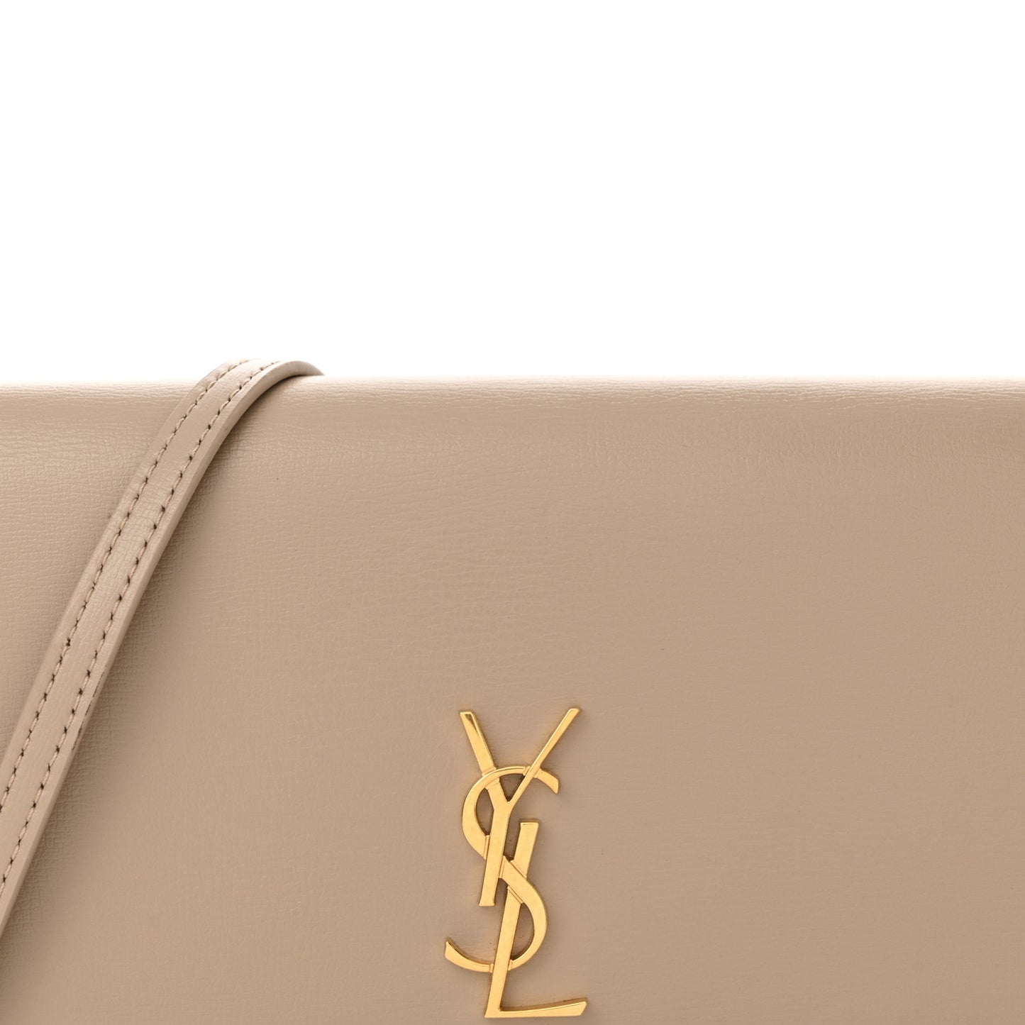 Smooth Calfskin Monogram Phone Holder Crossbody Dark Beige