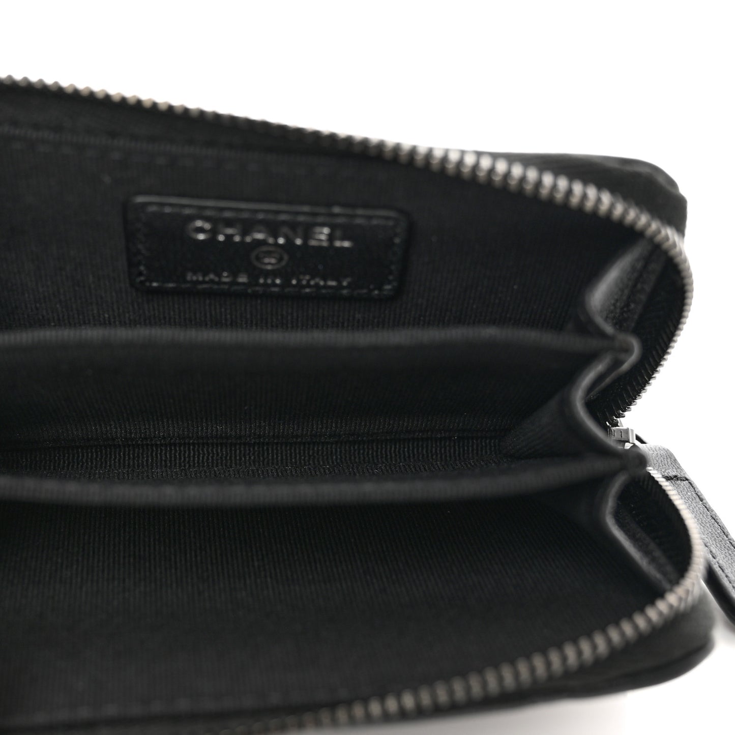 Pearly Lambskin Quilted Zip Coin Purse So Black