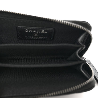 Chanel Pearly Lambskin Quilted Zip Coin Purse So Black 5 of 8