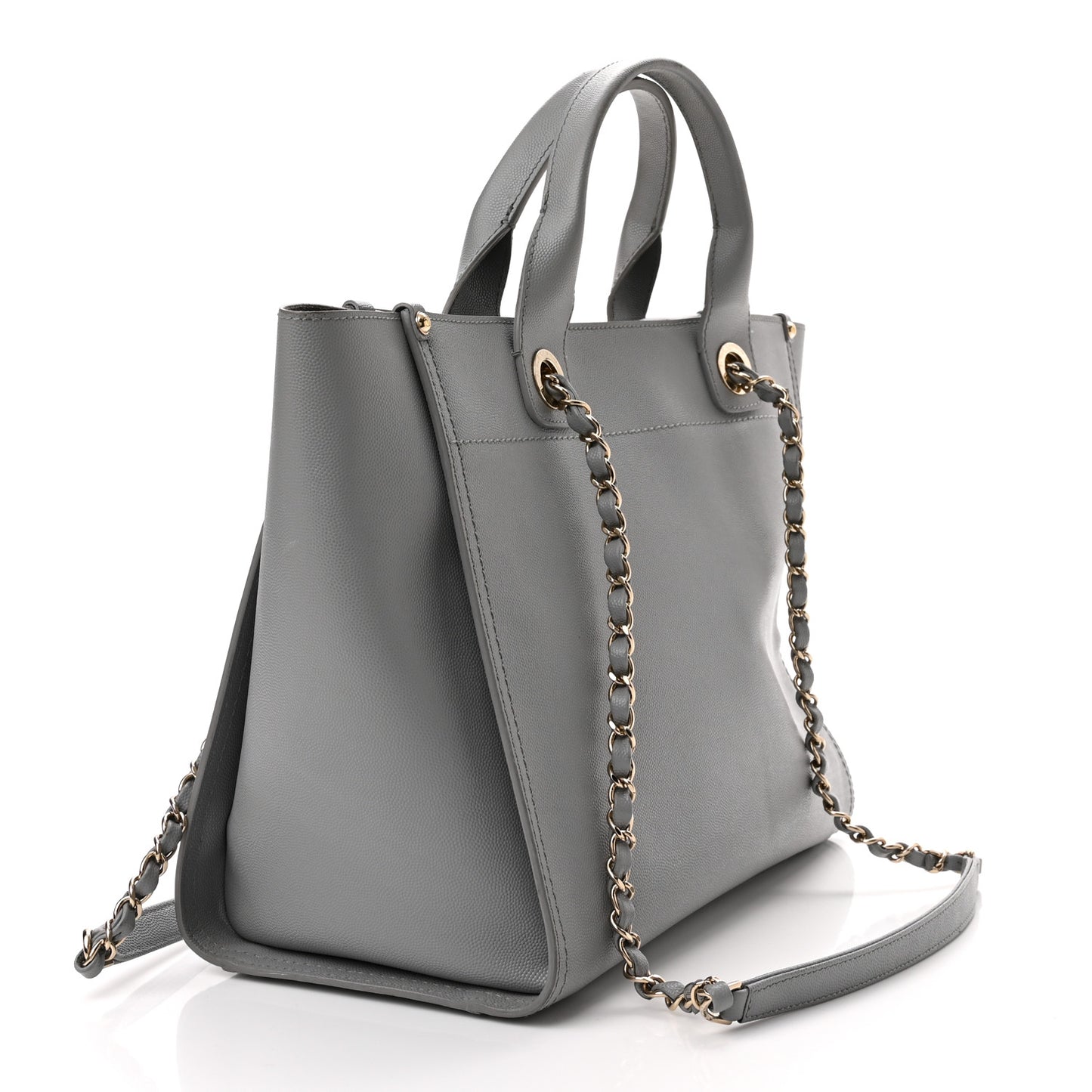 Caviar Studded Small Deauville Tote Grey