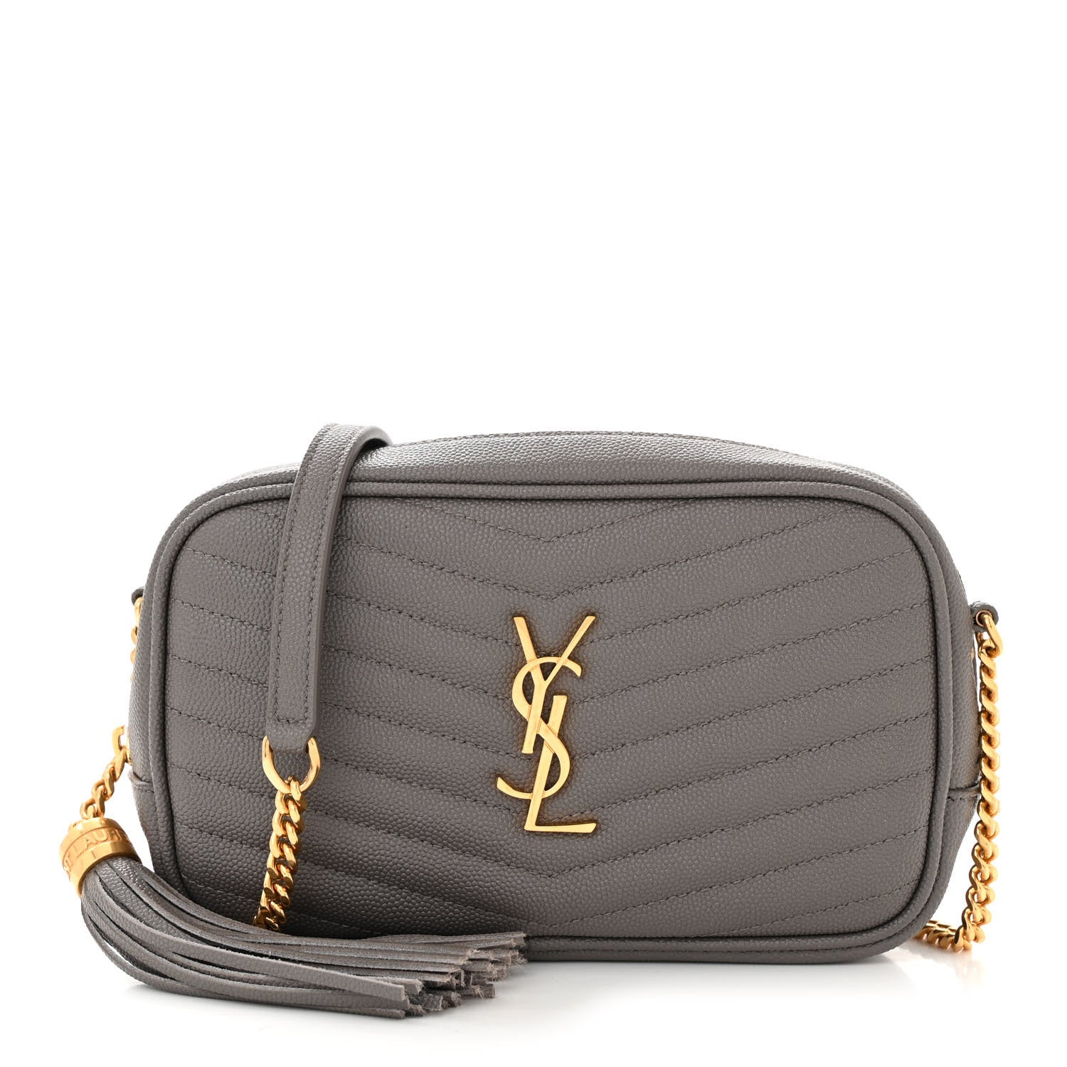 Saint Laurent Grain De Poudre Matelasse Monogram Mini Lou Camera Bag Fog 1 of 10