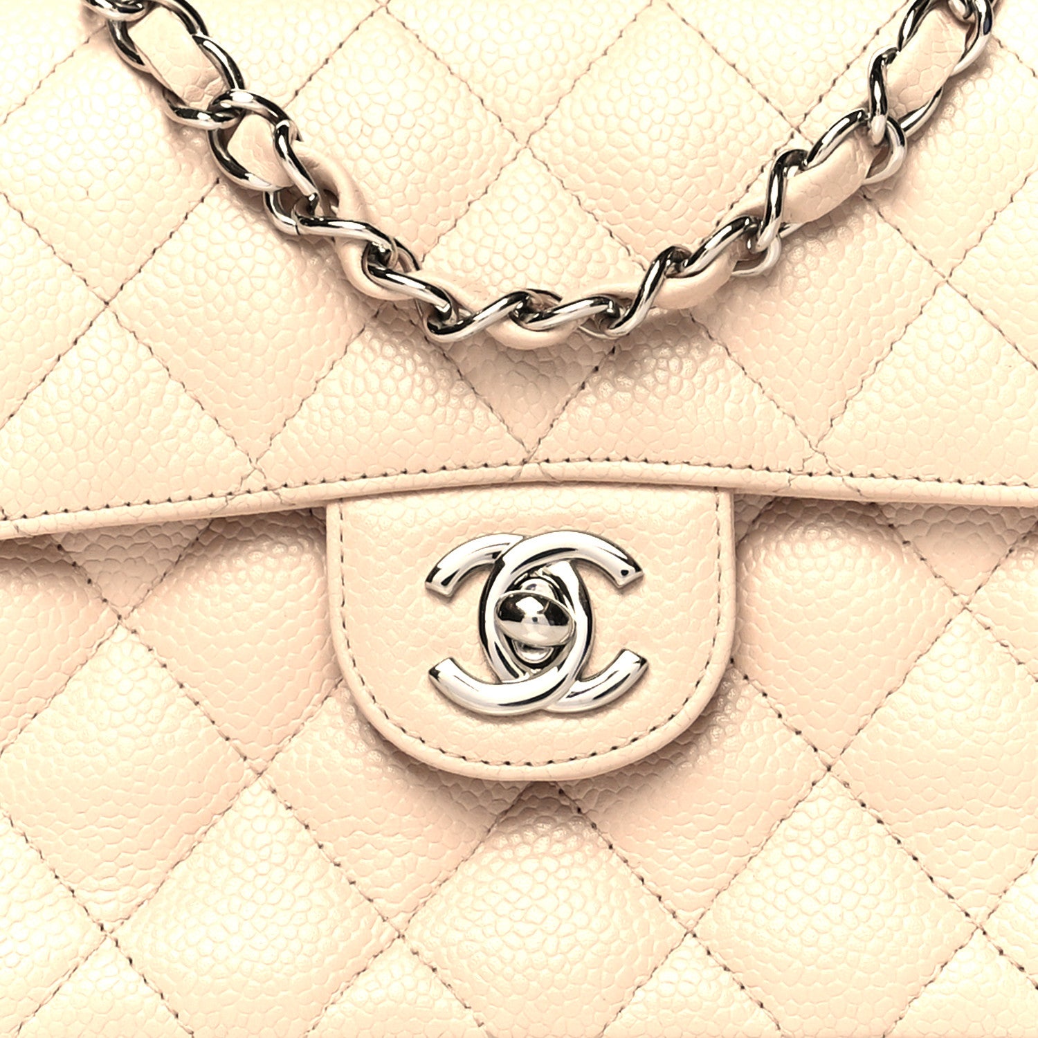 Chanel Caviar Quilted Mini Square Flap Light Beige 8 of 10