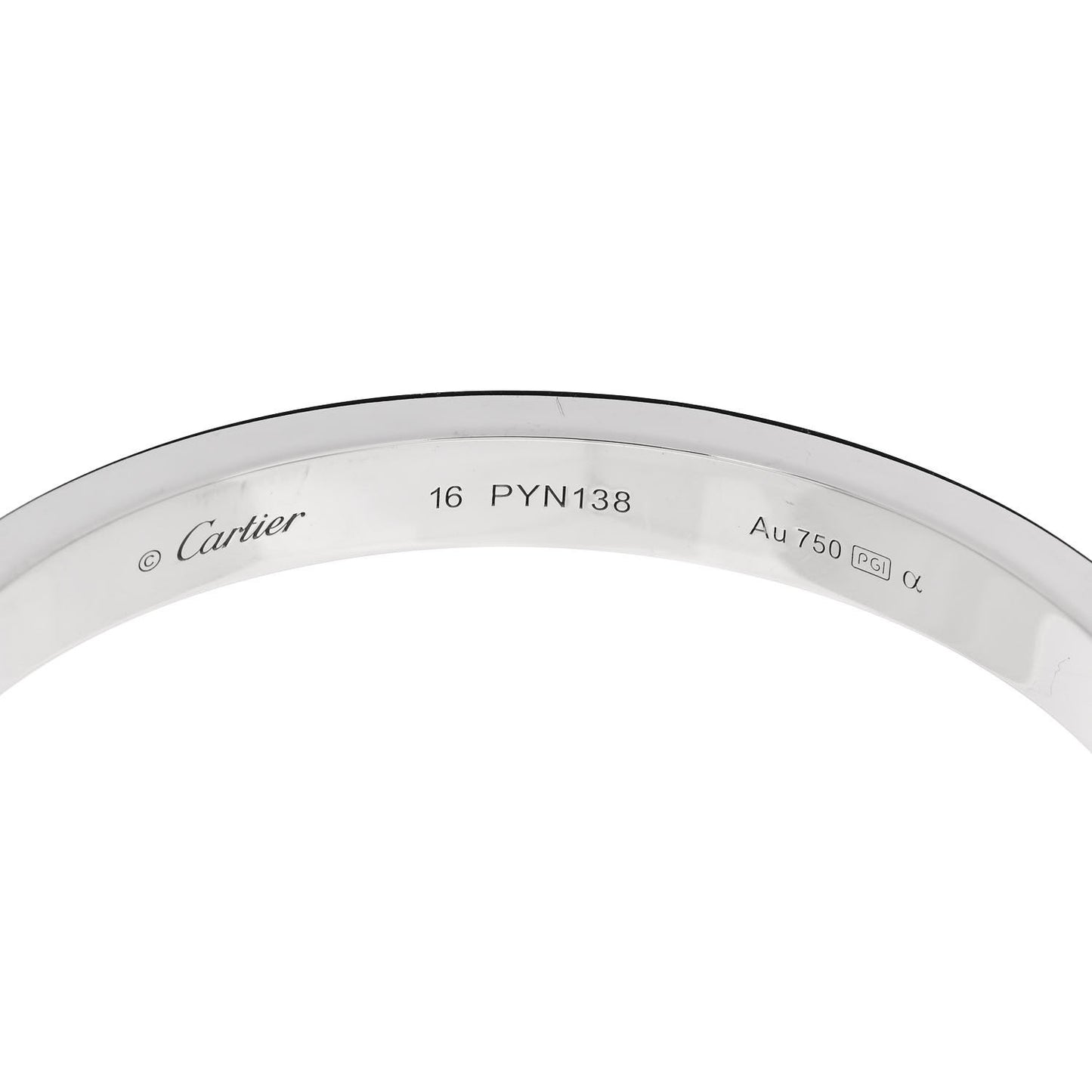 18K White Gold Diamond LOVE Paved Bracelet 16