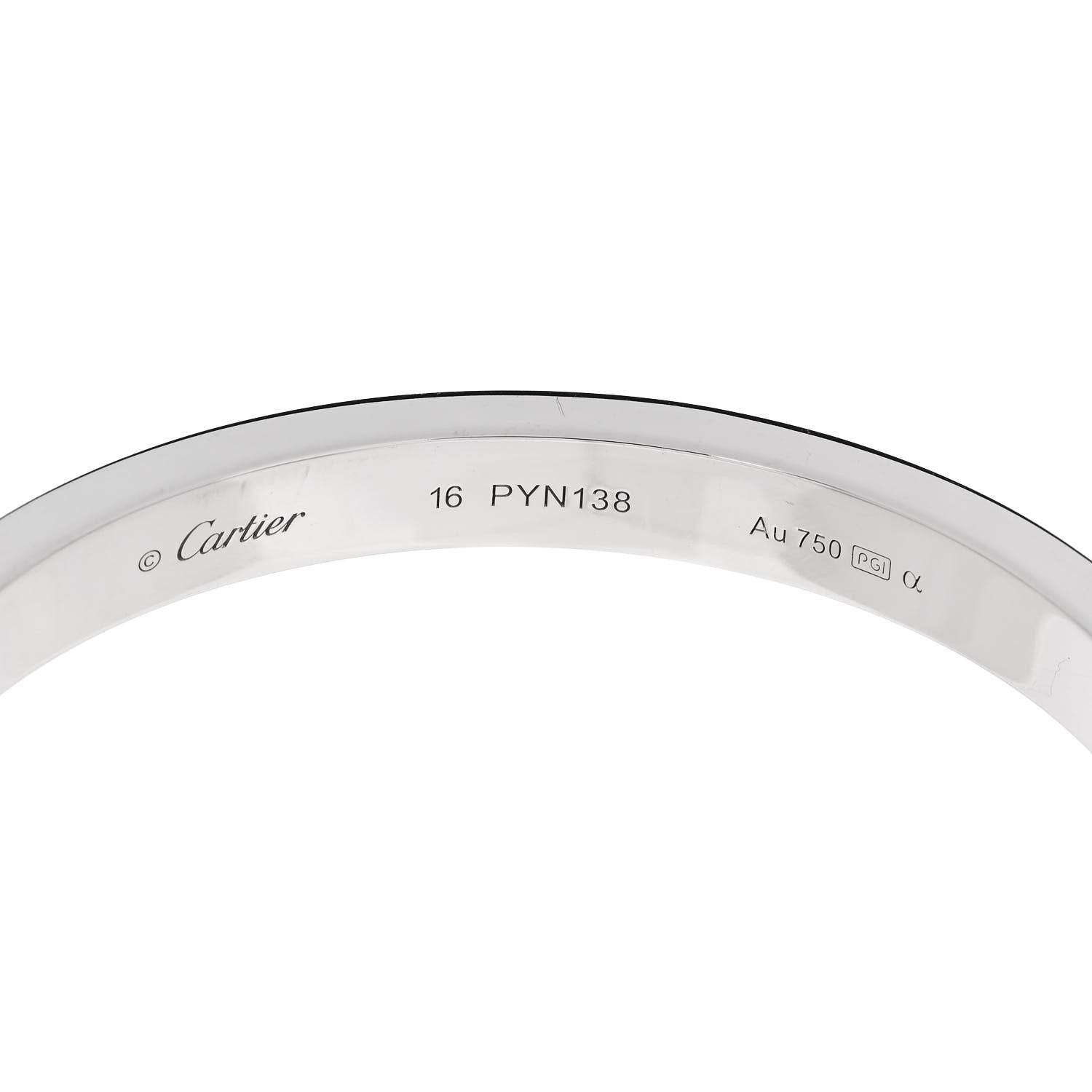 Cartier 18K White Gold Diamond LOVE Paved Bracelet 16 3 of 3