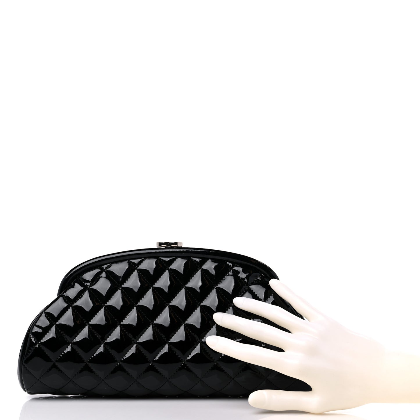Patent Quilted Timeless Clutch Black