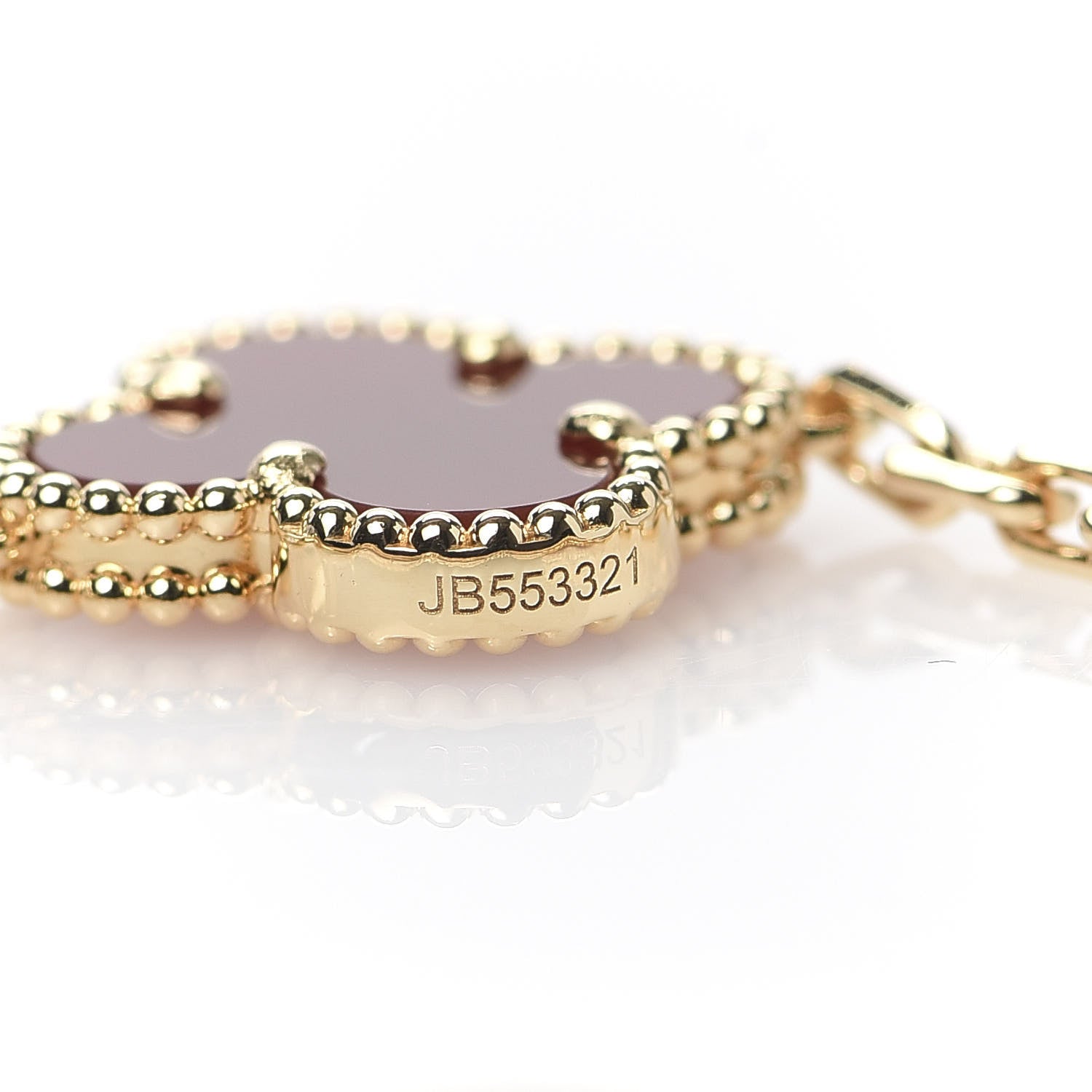 Van Cleef & Arpels 18K Yellow Gold Carnelian 5 Motifs Vintage Alhambra Bracelet 7 of 9