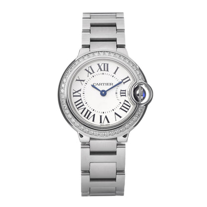 Cartier Stainless Steel Diamond Bezel 28mm Ballon Bleu De Quartz Watch 1 of 8