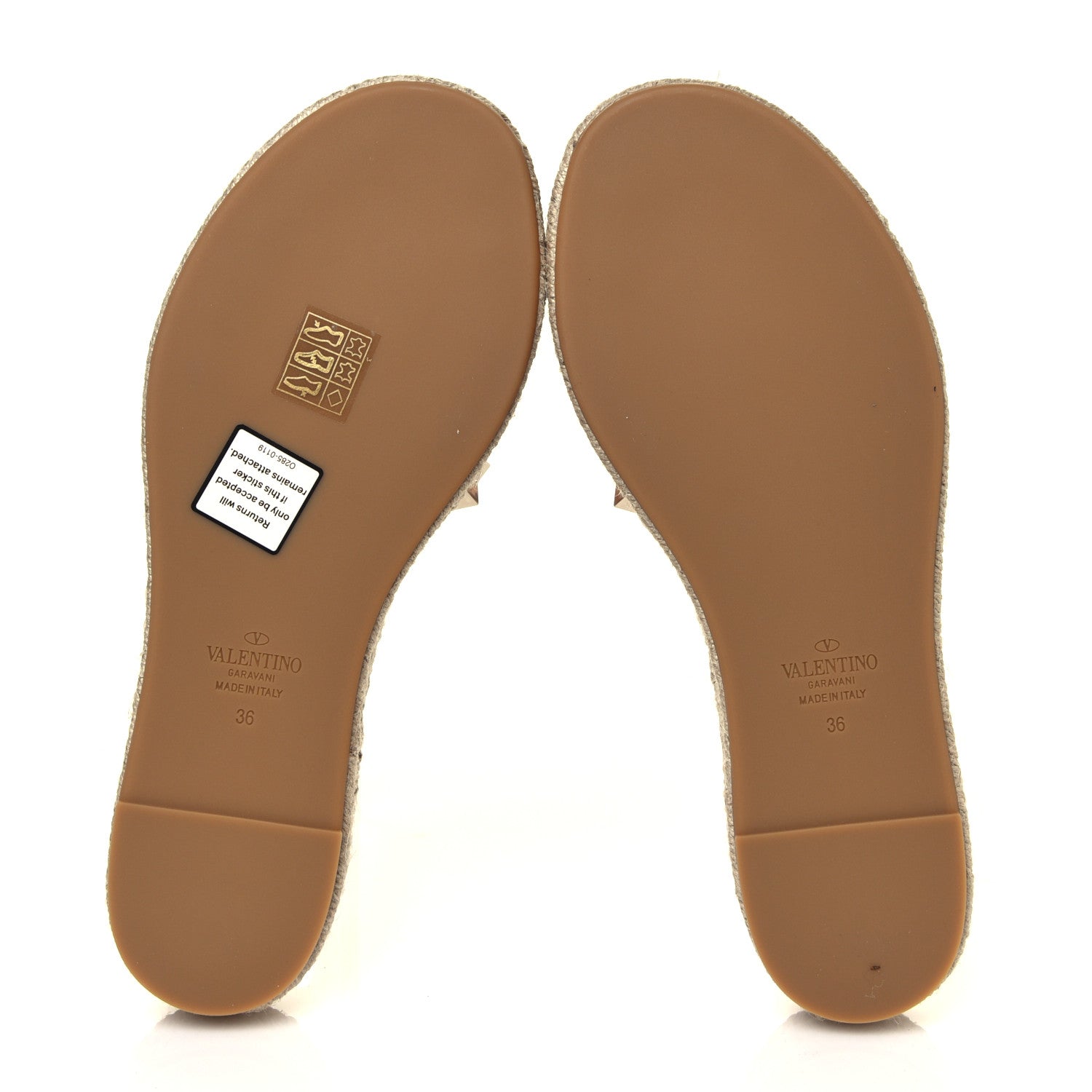 Valentino Garavani Grained Calfskin Rockstud Espadrille Flat Slide Sandals 36 Rose Quartz 6 of 6