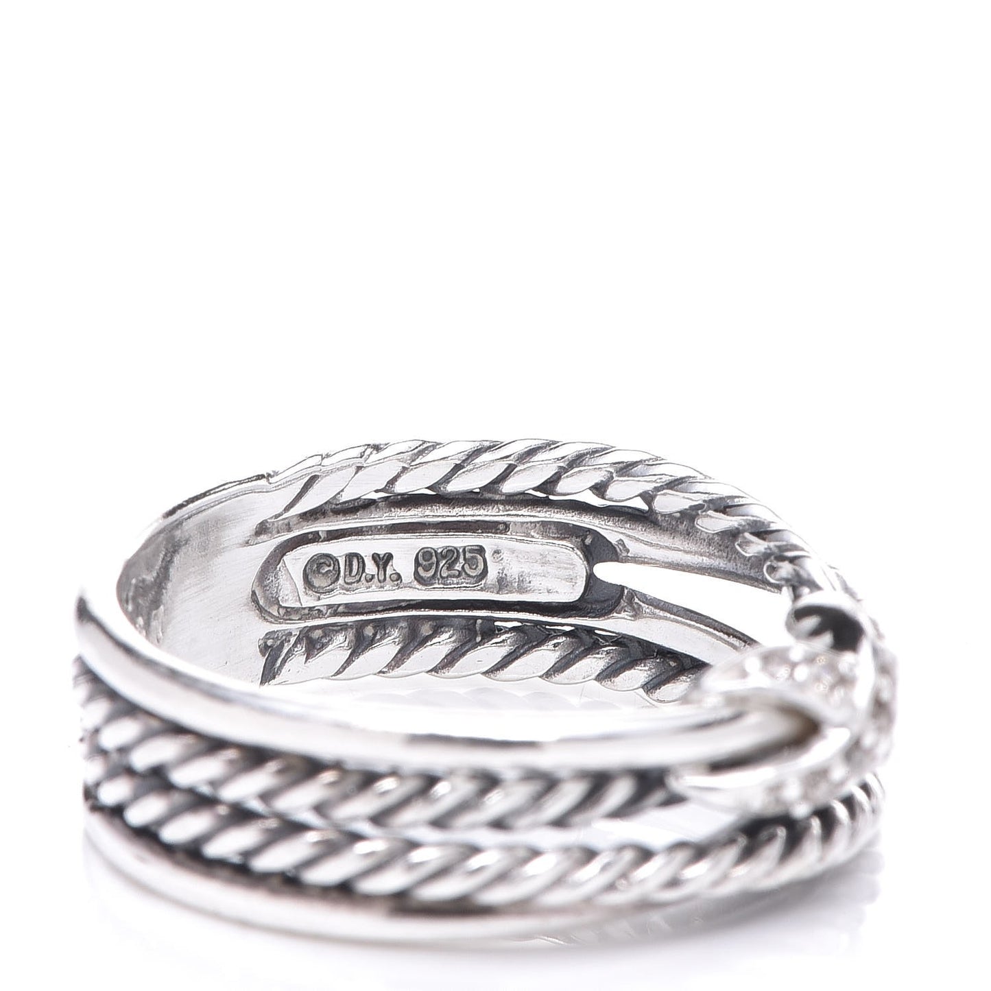 Sterling Silver Diamond X Crossover Ring 53 6.5