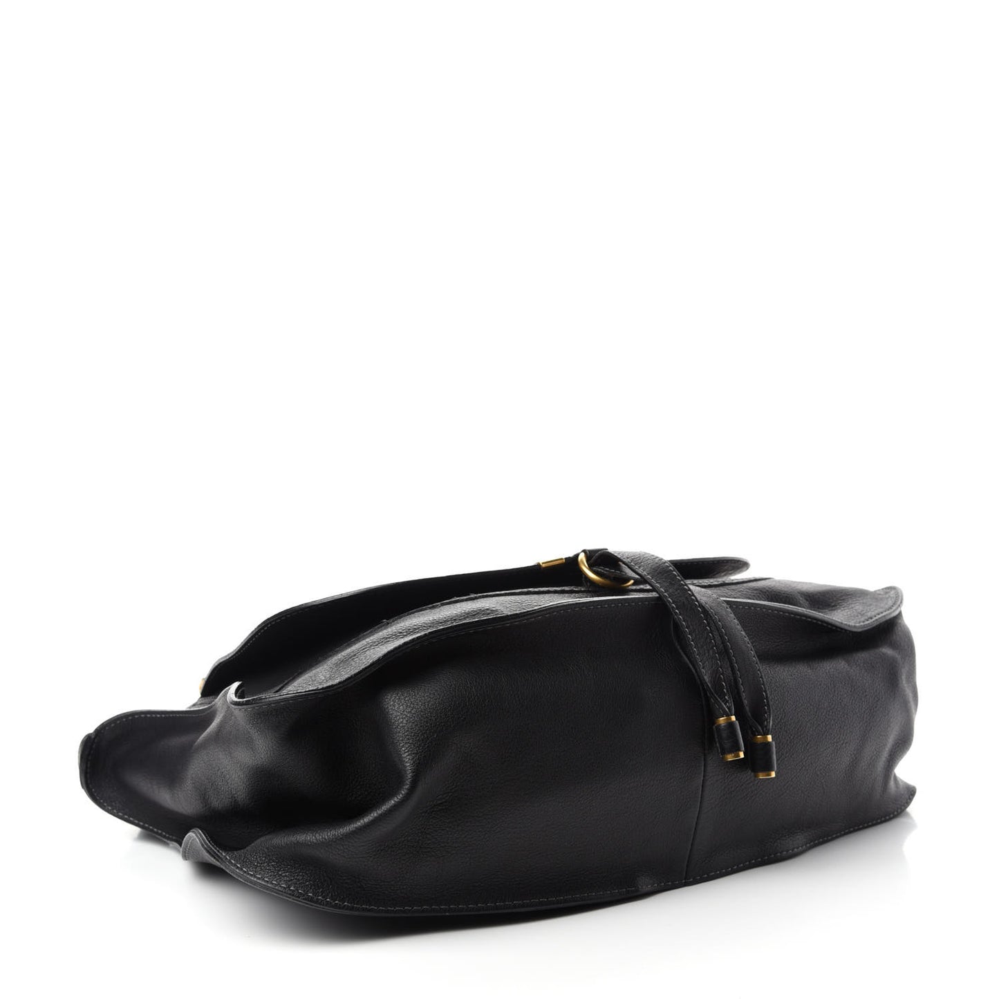 Calfskin Large Marcie Satchel Black